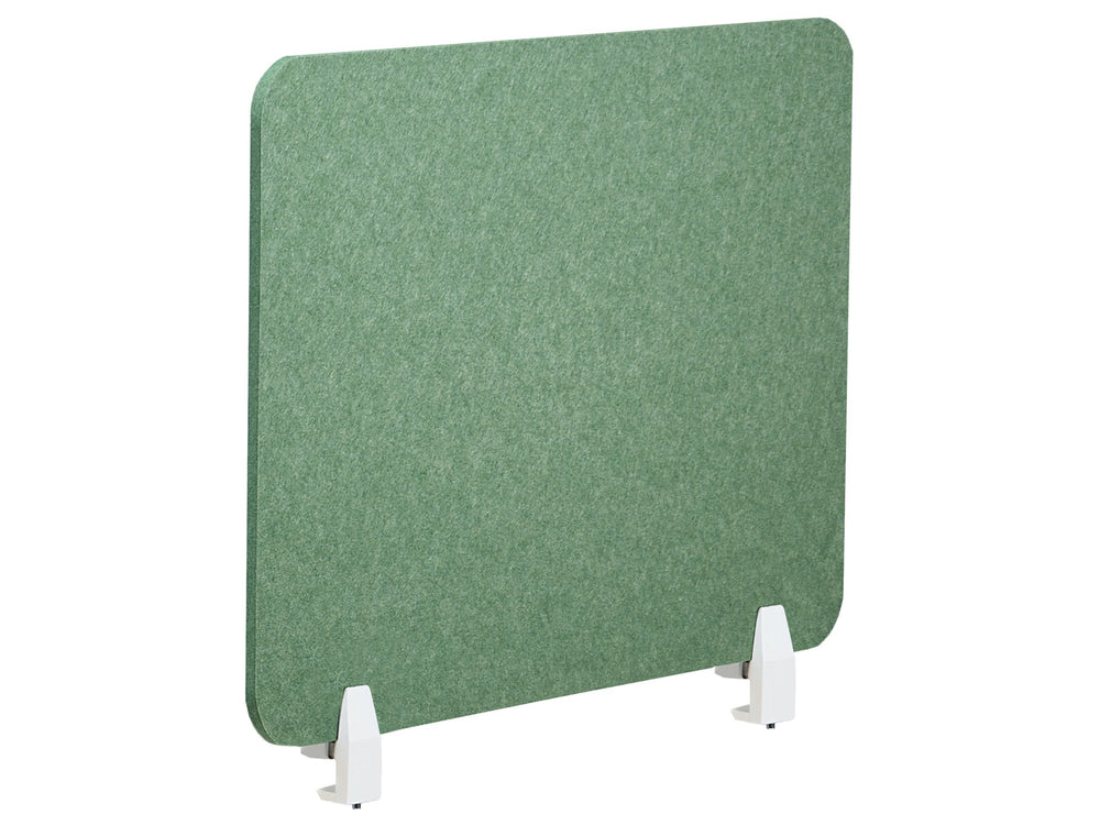 Desk Screen Green PET Board Fabric Cover 72 x 50 cm Acoustic Screen Modular Mounting Clamps Home Office Beliani
