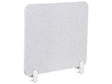Desk Screen Off-White PET Board Fabric Cover 72 x 50 cm Acoustic Screen Modular Mounting Clamps Home Office Beliani