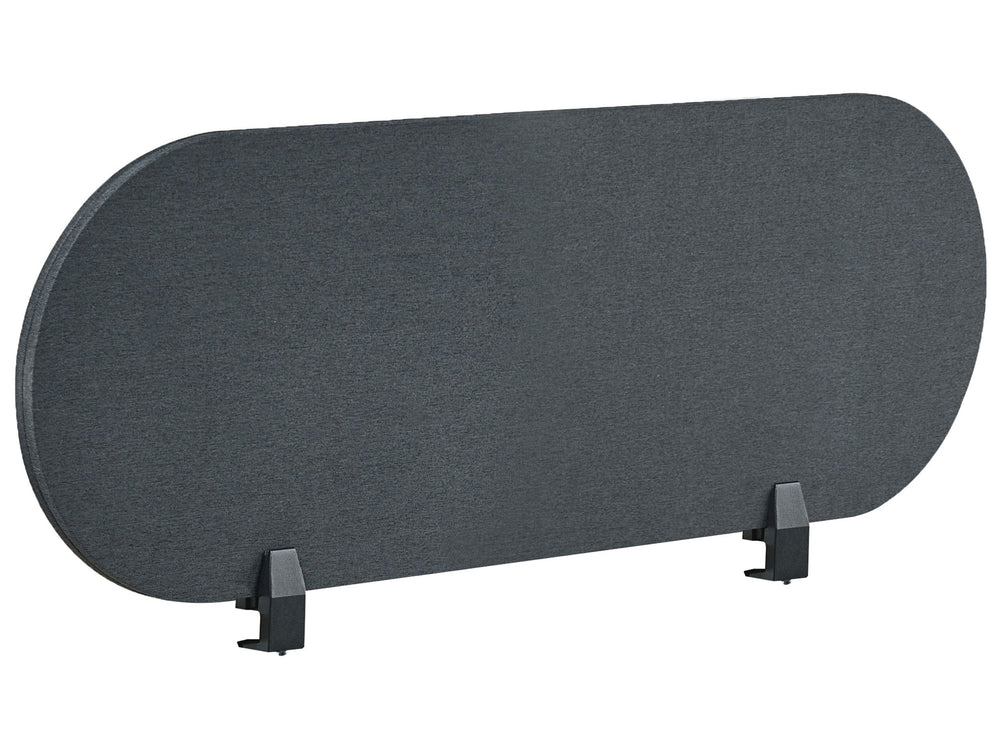 Desk Screen Dark Grey PET Board Fabric Cover 120 x 40 cm Acoustic Screen Modular Mounting Clamps Home Office Beliani
