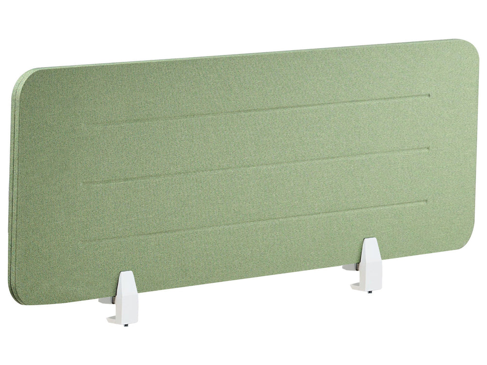 Desk Screen Green PET Board Fabric Cover 120 x 40 cm Acoustic Screen Modular Mounting Clamps Home Office Beliani