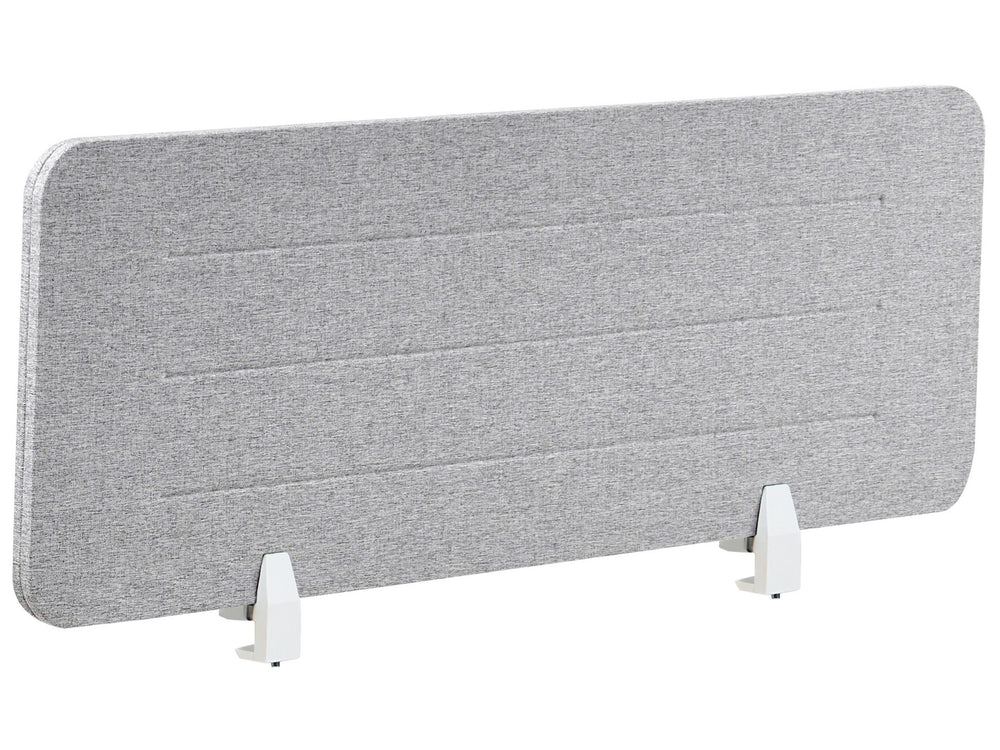 Desk Screen Light Grey PET Board Fabric Cover 120 x 40 cm Acoustic Screen Modular Mounting Clamps Home Office Beliani