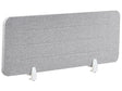 Desk Screen Light Grey PET Board Fabric Cover 120 x 40 cm Acoustic Screen Modular Mounting Clamps Home Office Beliani