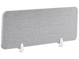 Desk Screen Light Grey PET Board Fabric Cover 120 x 40 cm Acoustic Screen Modular Mounting Clamps Home Office Beliani