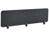 Desk Screen Dark Grey PET Board Fabric Cover 180 x 40 cm Acoustic Screen Modular Mounting Clamps Home Office Beliani