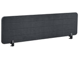 Desk Screen Dark Grey PET Board Fabric Cover 160 x 40 cm Acoustic Screen Modular Mounting Clamps Home Office Beliani