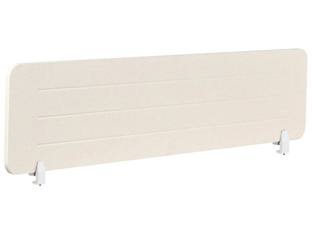 Desk Screen Light Beige PET Board Fabric Cover 160 x 40 cm Acoustic Screen Modular Mounting Clamps Home Office Beliani