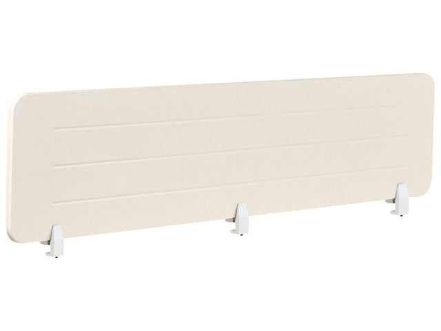 Desk Screen Light Beige PET Board Fabric Cover 180 x 40 cm Acoustic Screen Modular Mounting Clamps Home Office Beliani