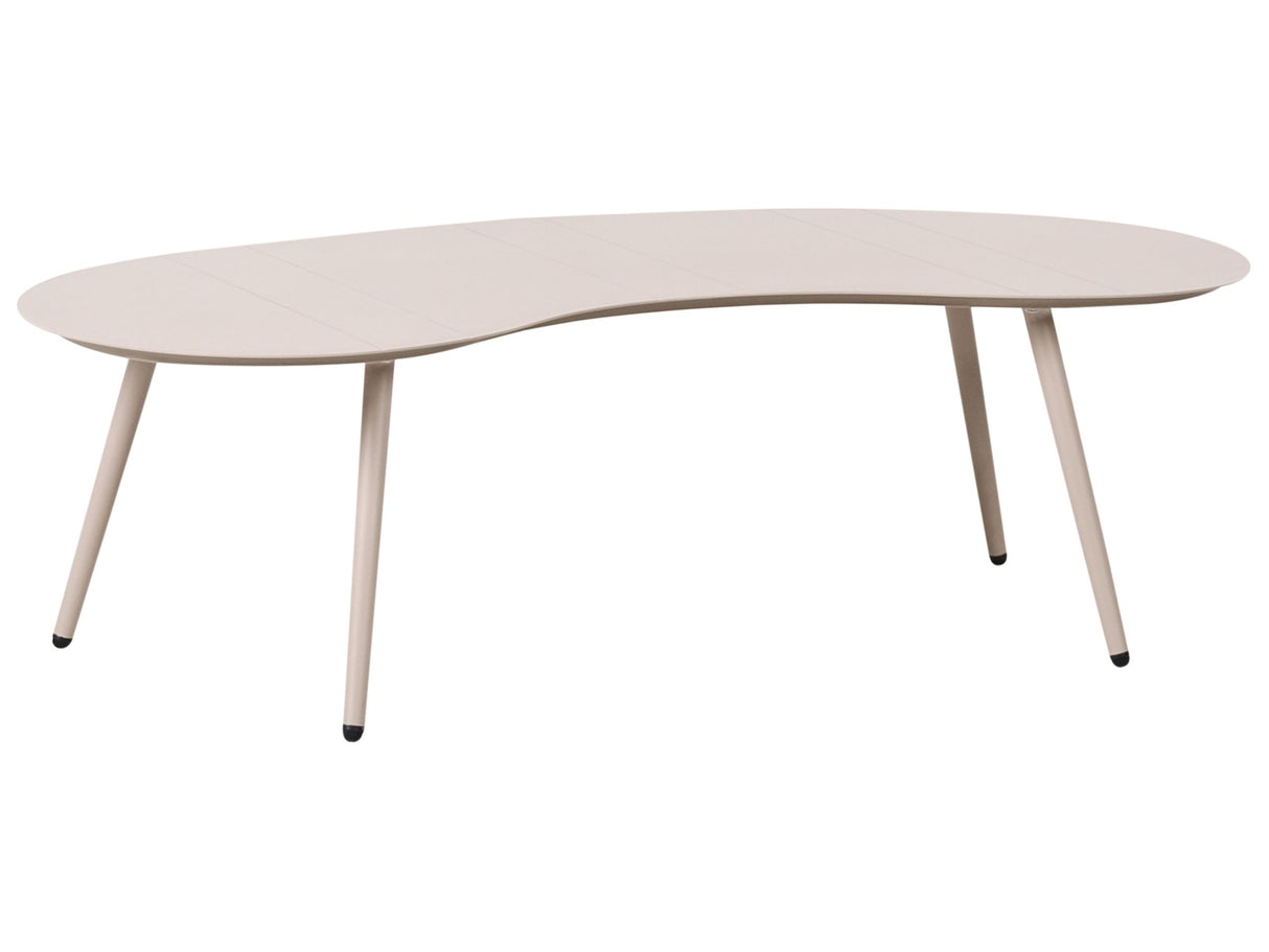 Garden Coffee Table Beige Aluminum 130 x 65 cm UV and Water Resistant Kidney-Shaped Beliani