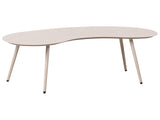 Garden Coffee Table Beige Aluminum 130 x 65 cm UV and Water Resistant Kidney-Shaped Beliani