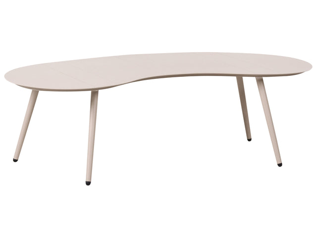 Garden Coffee Table Beige Aluminum 130 x 65 cm UV and Water Resistant Kidney-Shaped Beliani