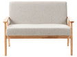 Sofa Grey and Light Brown Polyester Fabric Upholstery Retro Design Wooden Frame Armrests Living Room Beliani