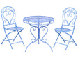 Garden Bistro Set Blue Metal Powder Coated 3 Piece Table and Chairs Beliani