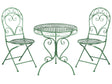 Garden Bistro Set Green Metal Powder Coated 3 Piece Table and Chairs Beliani