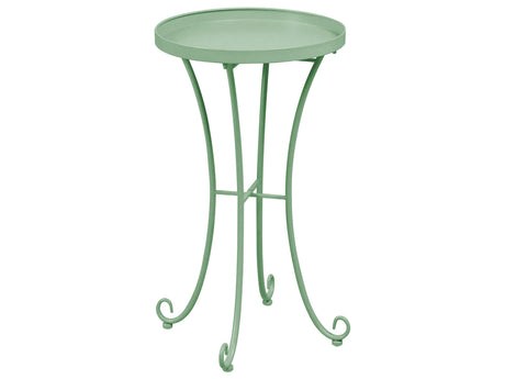 Garden Side Table Green Metal Round 40 cm Outdoor Vintage Style Beliani