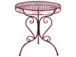 Outdoor Bistro Table Burgundy Metal Powder Coated Decorative Scrollwork Beliani