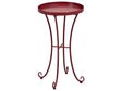 Garden Side Table Burgundy Metal Round 40 cm Outdoor Vintage Style Beliani