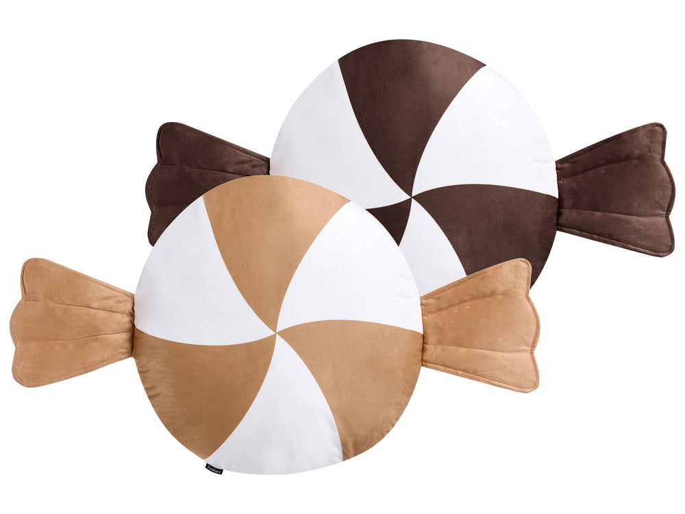 Set of 2 Scatter Cushions Multicolour Fabric Christmas Motif 60 x 60 cm Decoration Accessory Beliani