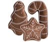Set of 3 Scatter Cushions Brown Velvet Fabric Christmas Gingerbread Motif 40 x 40 cm, 60 x 40 cm, 70 x 35 cm Decoration Accessory Beliani