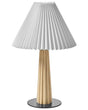 Table Lamp Natural Rubberwood White Fabric Shade Bedroom Living Room Industrial Style Beliani