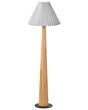 Floor Lamp Natural Rubberwood White Fabric Shade Bedroom Living Room Industrial Style Beliani