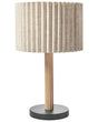Table Lamp Light Beige Fabric Linen Rubberwood Bedroom Living Room Modern Scandinavian Style Beliani