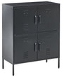 Sideboard Black Iron 4 Doors Cabinet for Documents Home Office Beliani