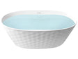 Freestanding Bath White Acrylic 150 x 75 cm Oval Gloss Finish Diamond Pattern Modern Style Bathroom Beliani