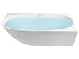 Left Corner Bath Gloss White Acrylic 170 x 80 cm Classic Finish Modern Style Bathroom Beliani