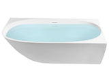 Left Corner Bath Gloss White Acrylic 170 x 80 cm Classic Finish Modern Style Bathroom Beliani