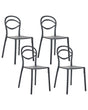 Set of 4 Garden Chairs Black Polypropylene Lightweight Weather Resistant Plastic Indoor Outdoor Modern Beliani