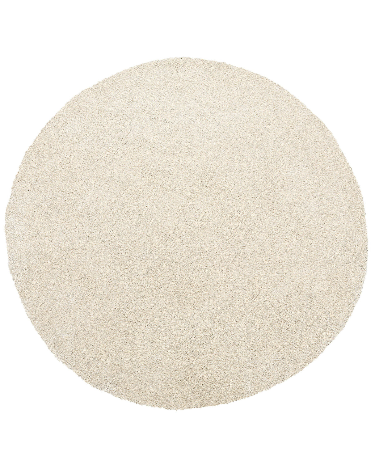 Shaggy Area Rug Beige 140 cm Modern High-Pile Machine-Tufted Round Carpet Beliani