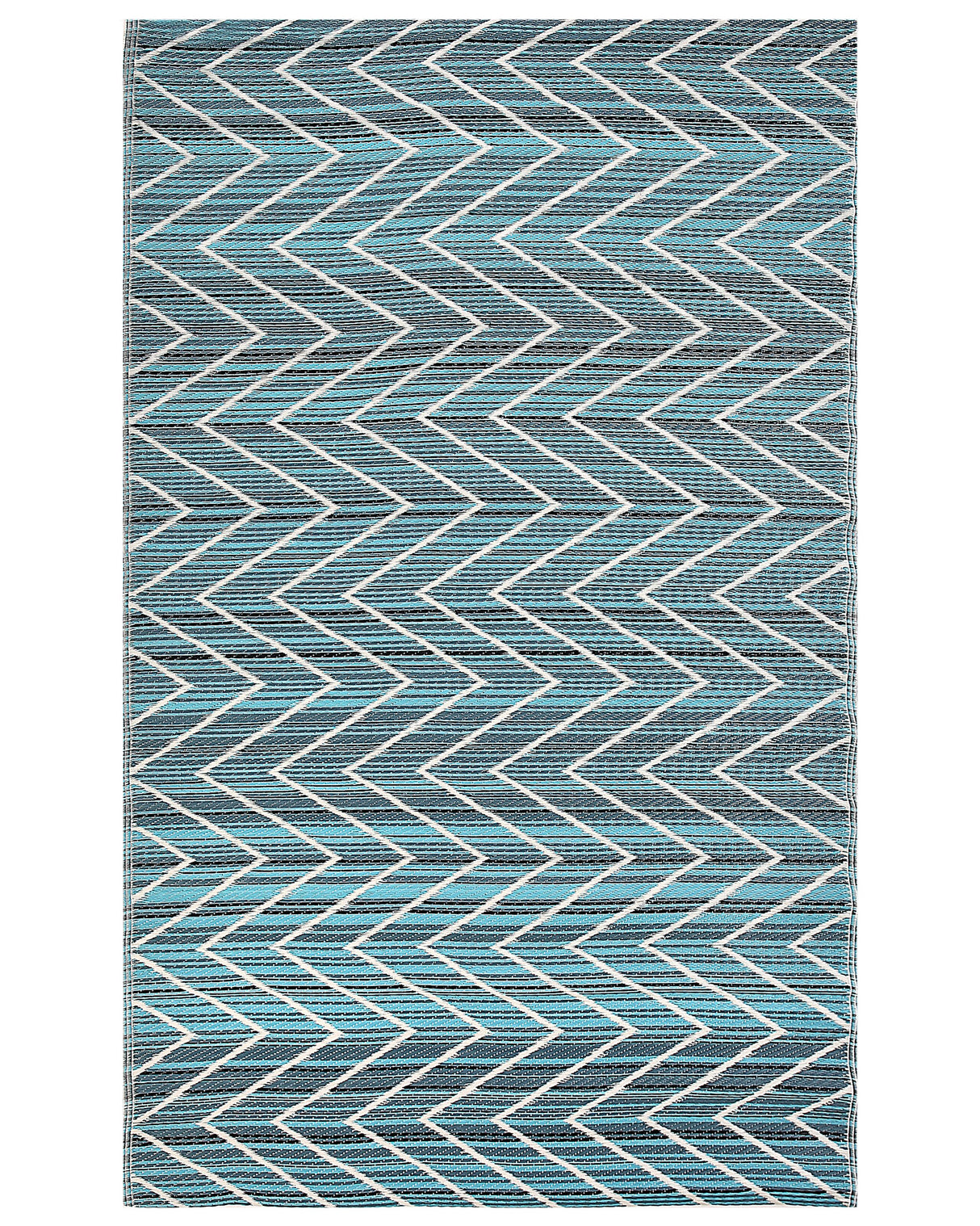 Outdoor Area Rug Blue Recycled Polypropylene 120 x 180 cm Pattern Terrace Balcony Beliani