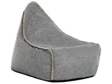 Bean Bag Grey Linen Fabric Teardrop Shape Modern Beliani