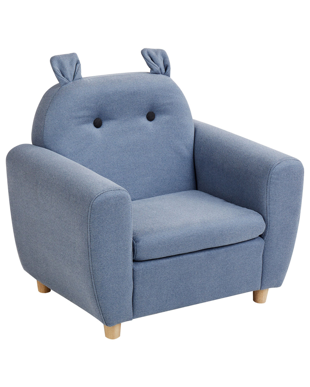 Chair Blue Fabric Upholstery with Armrests for Children Modern Design Beliani
