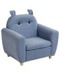 Chair Blue Fabric Upholstery with Armrests for Children Modern Design Beliani