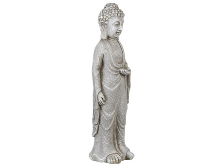 Decorative Figurine Grey MgO 70 cm Accent Piece Budda Indoor Outdoor Decoration Living Room Beliani