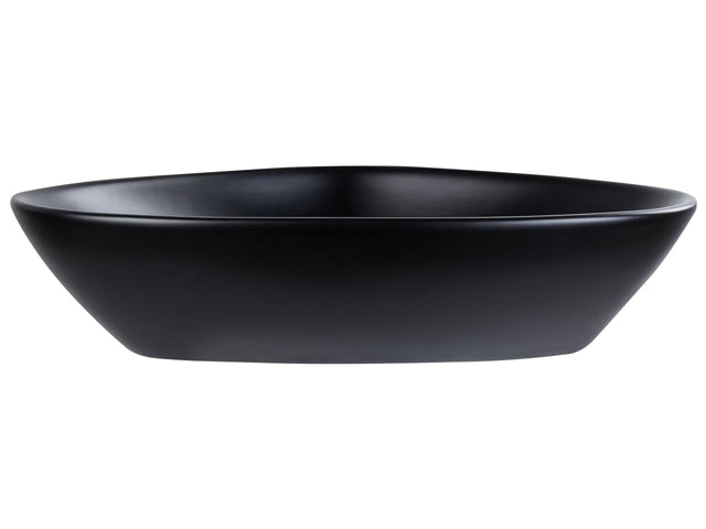 Countertop Wash Basin Black Matt Ceramic 490 x 380  mm Rectangle Bathroom Sink Beliani