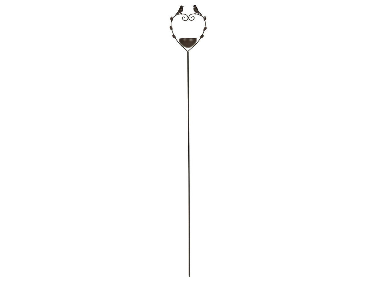 Bird Bath Brown Water Feeder for Birds Iron for Garden Outdoor Decorative Accent Beliani