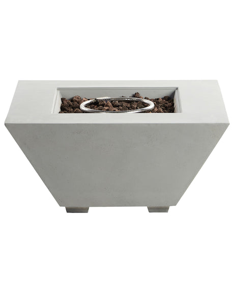 Fire Pit Light Grey 86 x 86 x 42 cm GRC Patio Heater Square Garden Patio Accessory Beliani