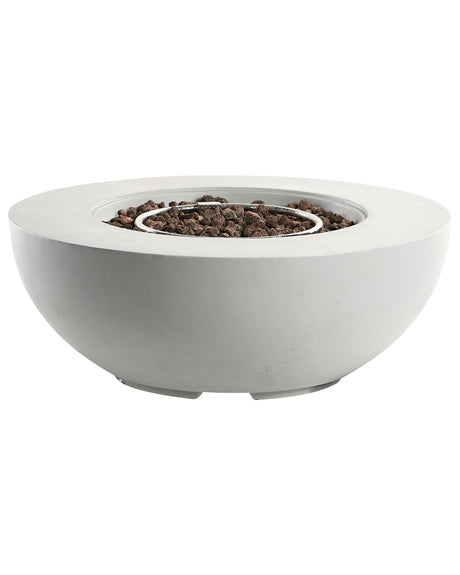 Fire Pit Light Grey 108 x 40 cm GRC Patio Heater Round Garden Patio Accessory Beliani