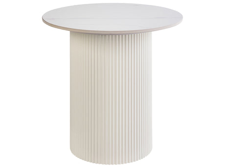 Side Table Light Beige Sintered Stone Top Metal Base ø 50 cm Natural Look Modern Design Living Room Beliani