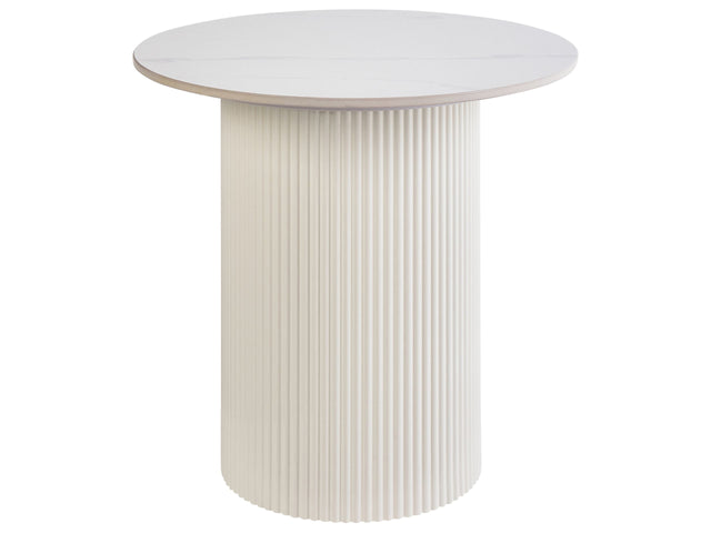 Side Table Light Beige Sintered Stone Top Metal Base ø 50 cm Natural Look Modern Design Living Room Beliani