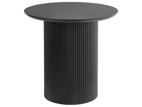 Side Table Black MDF Top Metal Base ø 50 cm Modern Design Living Room Beliani