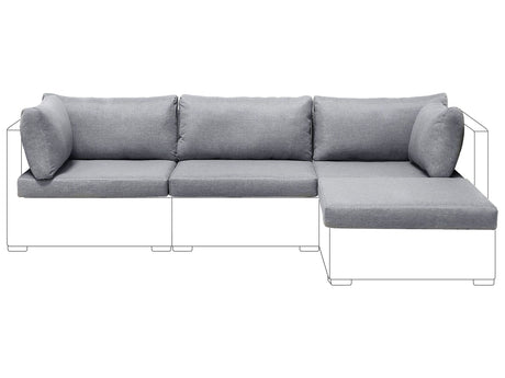 Outdoor Cushion Cover Set Light Grey Fabric Sofa Seat Back Side Pillow Cases Beliani