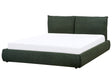 EU King Size Waterbed Dark Green Polyester Fabric Upholstery 5ft3 with Mattress with Thick Padded Headboard Footboard Classic Style Bedroom Beliani