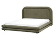 EU King Size Waterbed Green Fabric Upholstery 5ft3 Black Legs with Headboard Bed Frame Bedroom Furniture Beliani