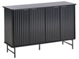 Sideboard Black MDF 4 Door Cabinet Storage Modern Minimalist Design Living Room Storage Beliani