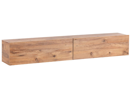 Wall Mounted TV Stand Brown Up To 70ʺ TV Recommended 2 Cabinets Minimalist Design Living Room Beliani