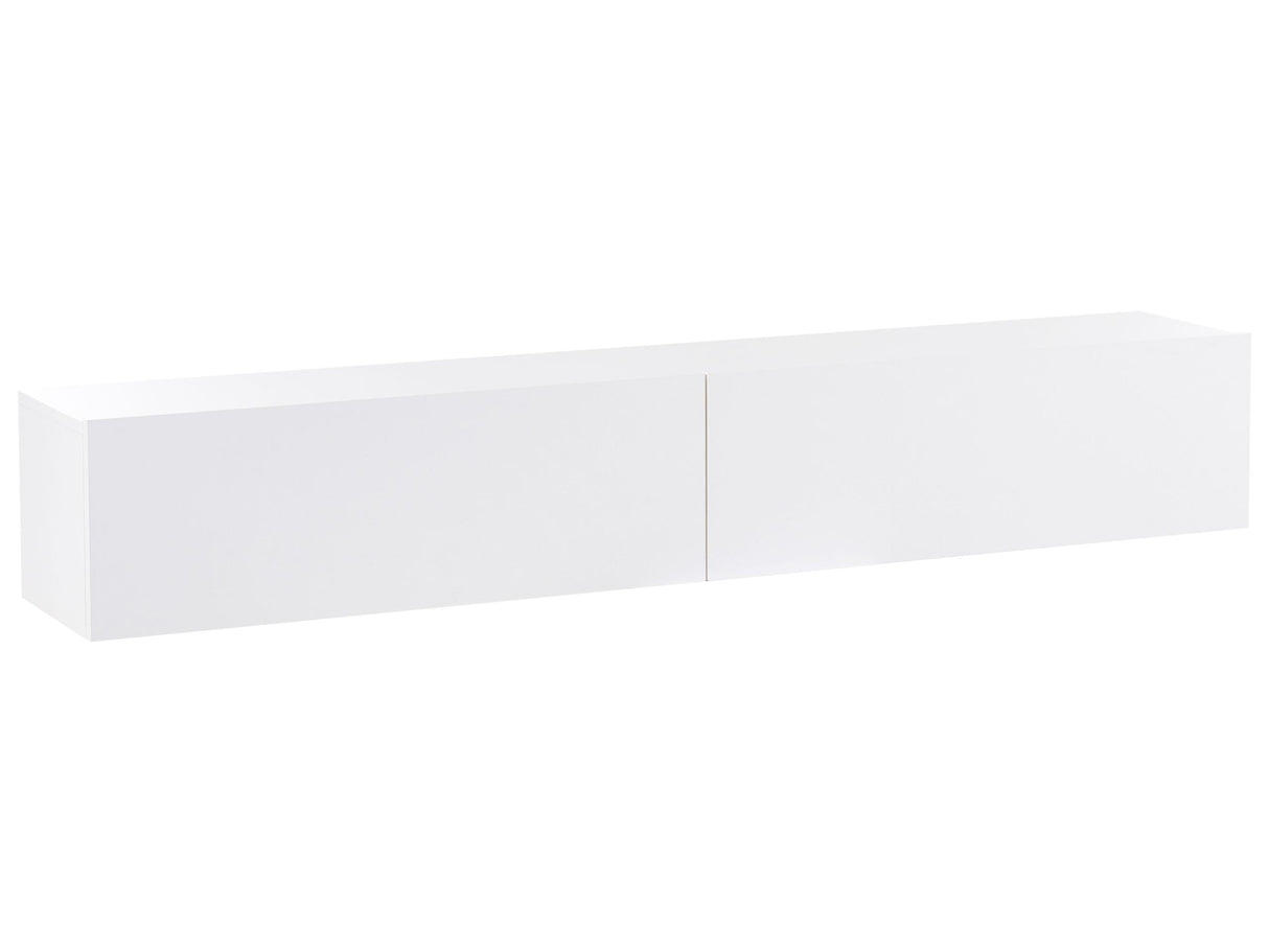 Wall Mounted TV Stand White Up To 70ʺ TV Recommended 2 Cabinets Minimalist Design Living Room Beliani
