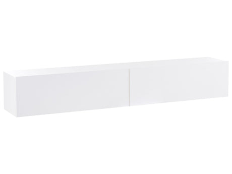Wall Mounted TV Stand White Up To 70ʺ TV Recommended 2 Cabinets Minimalist Design Living Room Beliani